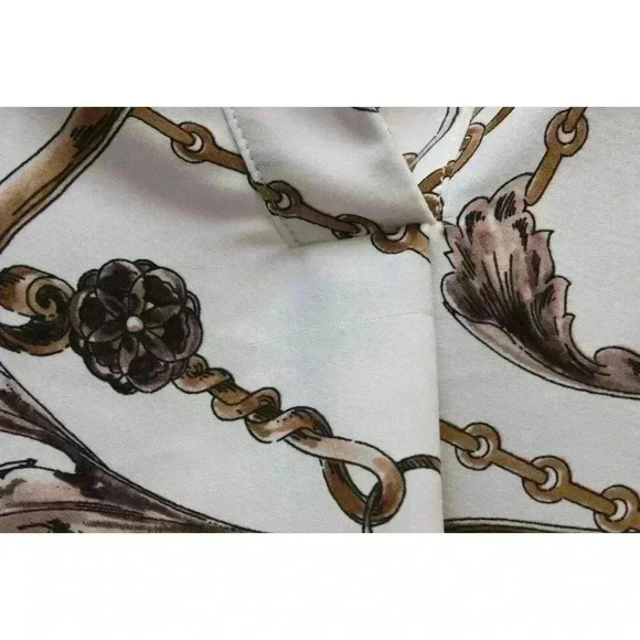 Joseph Ribkoff Blouse Size 10 Equestrian Gold Chain Career Business Casual - Picture 5 of 13